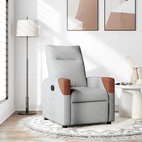 Poltrona Reclinabile İn Tessuto Grigio Nuvola /