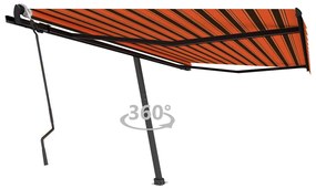 Tenda Retrattile Manuale Con Palo 450x300 Cm Arancione Marrone /