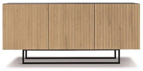 Madia 3 ante in legno 180 cm Antracite e Rovere piedini sagomati - RONDA