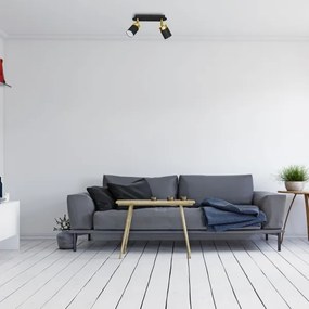 Faretto JOKER 2xGU10/25W/230V nero/oro