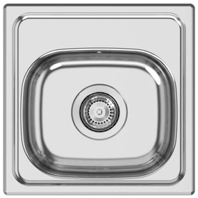Lavello semincasso 1 vasca RODI New Pio Bar inox L 38.1 x L 38.1 x P 13.9 cm argento