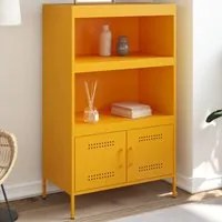 Credenza Giallo Senape 68x39x113 cm in Acciaio 842973