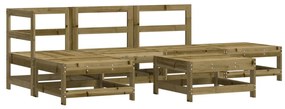 Set salotto da giardino 6 pz in legno impregnato di pino