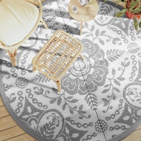 Tappeto Da Esterno Arakıl Grigio Chiaro Ø200 Cm İn Pp /