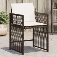 Sedie da Giardino con Cuscini 4 pz Marroni in Polyrattan 365037