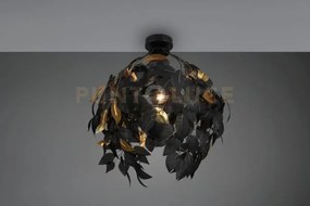 Leavy plafoniera foglie lavabili nero e oro d. 38cm 1 luce attacco e27