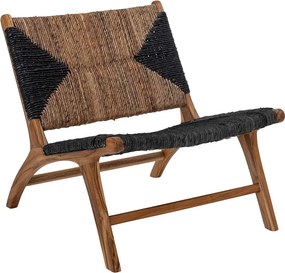 Poltrona nero-marrone con intreccio Grant - Bloomingville