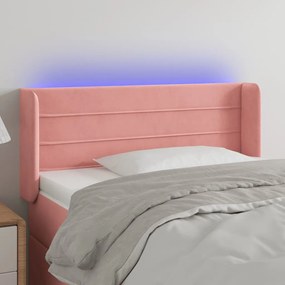 Testiera A Led Rosa 83x16x78/88 Cm İn Velluto /