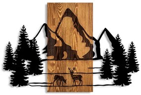 Decorazione da muro 88x57 cm montagne legno/metallo