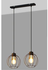 Lampadario a sospensione con filo STARLIGHT 2xE27/15W/230V nero/oro