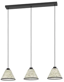 Lampadario A Sospensione Vintage Oxpark Acciaio Nero 3 Luci E27
