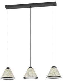 Lampadario A Sospensione Vintage Oxpark Acciaio Nero 3 Luci E27