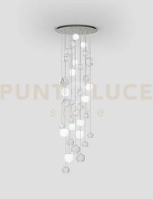 Oto sospensione rc bianco rigadin nickel satinato 12 luci attacco g9