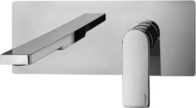 Paffoni Tango TA105 Miscelatore lavabo a muro ad incasso 2 Fori con piastra e bocca 20 cm scromo