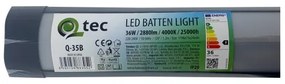 Lampada LED sottopensile QTEC LED/36W/230V 120 cm nero