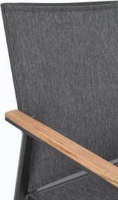 Sedia Da Esterno In Alluminio E Textilene Con Braccioli Cameron Antracite Bizzotto