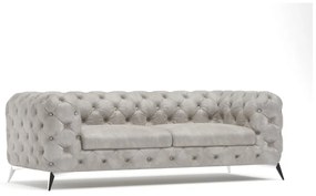 Divano grigio chiaro con rivestimento in velluto 225 cm Chelsea – Ropez