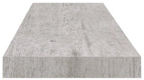 Scaffale a parete grigio cemento 80x23,5x3,8 cm in mdf