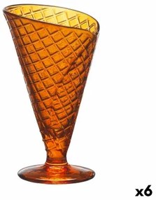 Coppa per Gelati e Frullati Gelato Arancio Vetro 210 ml (6 Unità)