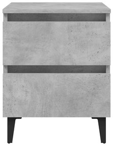 Comodini 2 pz grigio cemento 40x35x50 cm in truciolato