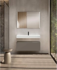Mobile bagno sospeso con lavabo L 100 x H 35 x P 46 cm cenere 1 cassetto per vasca centrale Element