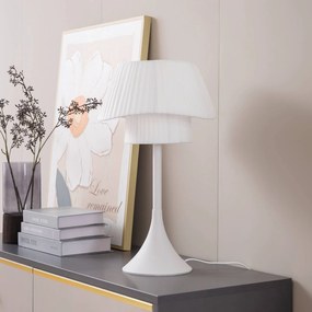 Lampada da tavolo Lindby Eryndor, bianco, tessuto, Ø 30 cm, E27