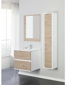 Composizione Bagno Sospesa 60 cm Colore Rovere di Bordeaux 2 Cassetti