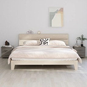 Comodini Hamar 2 Pz Grigio Chiaro 40x35x44,5 Cm Legno Di Pino /