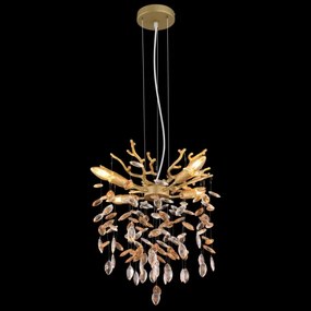 Globo 64138HG - Lampadario a sospensione su cavo QUEENA 4xE14/40W/230V dorato