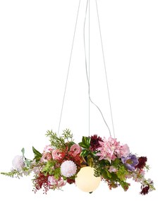 Plafoniera bohémien nera con fiori colorati rossi e rosa - Flower Power