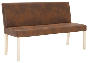 Panca 139,5 cm marrone in pelle scamosciata artificiale