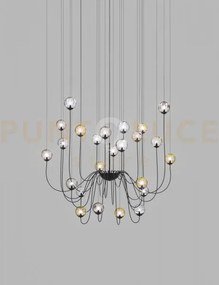 Puppet sospensione 24p multicolore 1 nero opaco 24 luci attacco g9