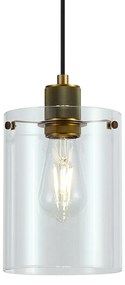 Lampada a sospensione di design bronzo con vetro trasparente - Domo