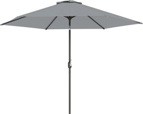 Ombrellone da Giardino 3x3 m Inclinabile con Apertura a Manovella in Metallo e Poliestere Grigio...