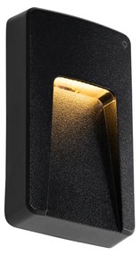 Set di 6 faretti da parete rettangolari neri con LED integrato IP65 - Gem