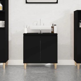 Mobile Lavabo Nero 58x33x60 Cm İn Legno Multistrato /