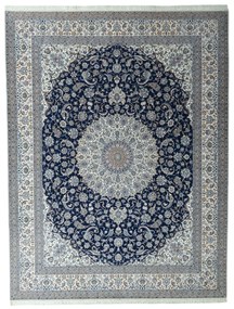 Nain Tappeto 410x310 Blu (Iran) Annodato A Mano
