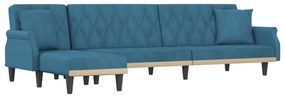 Divano letto a l blu 271x140x70 cm in velluto