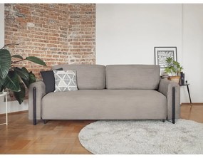 Divano marrone chiaro allungabile/con contenitore e rivestimento in velluto a coste 244 cm Arcadova – ELTAP