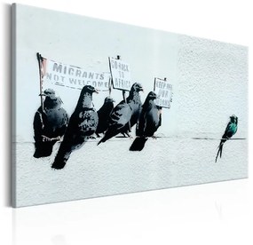 Quadro Protesting Birds by Banksy  Colore Nero, Dimensioni e Misure 60x40