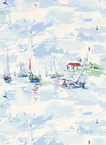 Vintagetapete Sail Away von Sanderson - Sky Blue