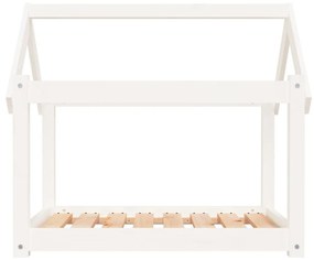 Cuccia per cani bianca 81x60x70 cm in legno massello di pino