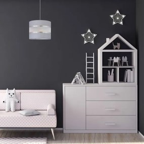 Lampadario a sospensione con filo HELEN 1xE27/15W/230V diametro 20 cm grigio/argento