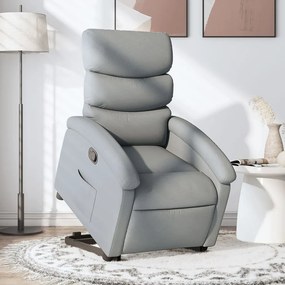 Poltrona Alzapersona Reclinabile Grigio Chiaro İn Tessuto /