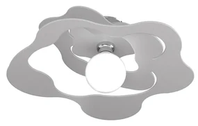 Plafoniera Moderna Ripples Metallo Grigio 1 Luce E27 D.50Cm