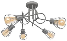 Lampadario a plafone OXFORD 5xE27/15W/230V grigio