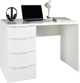 Scrivania 4 Cassetti 110x60x75h Espresso Bianco Laccato