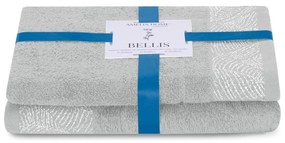 Asciugamani e teli da bagno in spugna di cotone grigio chiaro in un set di 2 pezzi Bellis - AmeliaHome