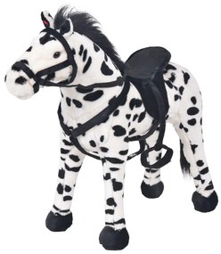 Peluches in Piedi di Animali Vari, Nero e Bianco / Cavallo