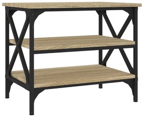 Tavolino rovere sonoma 55x38x45 cm in legno multistrato